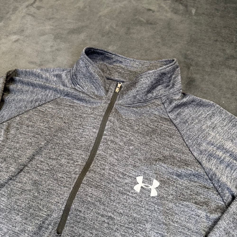 Under Armour HeatGear Pullover Womens XXL 2XL Gray Space Dye Quarter Zip Loose
